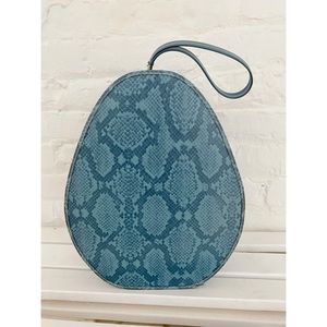 Vintage 1950s Blue Snakeskin Travel Case